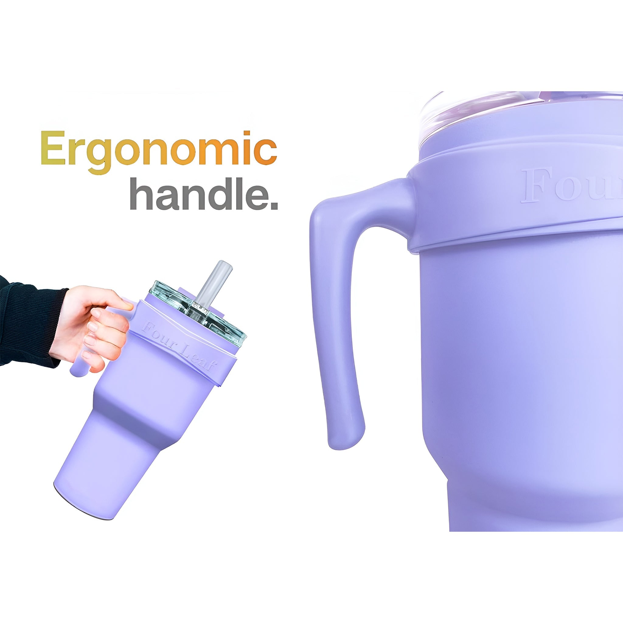 Leak-proof 40 oz Tumbler with Handle and Carrier Bag, Spill-proof