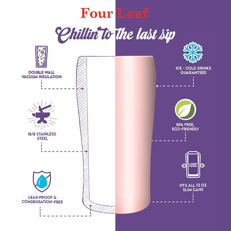 FourLeaf Skinny Can Cooler - Pink Pastel - FourLeaf